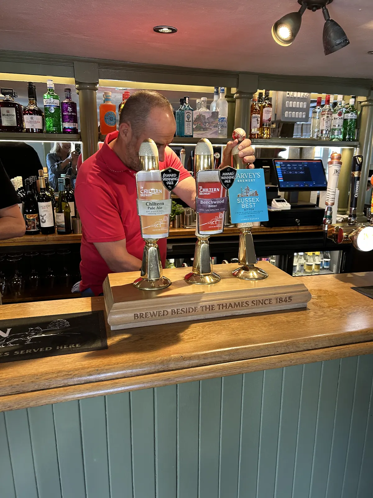Chiltern Pale Ale and Beechwood Bitter, with a guest alongside