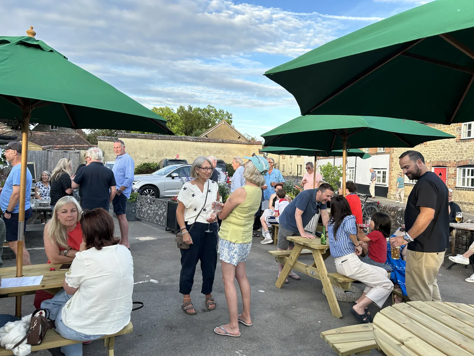 A full beer garden