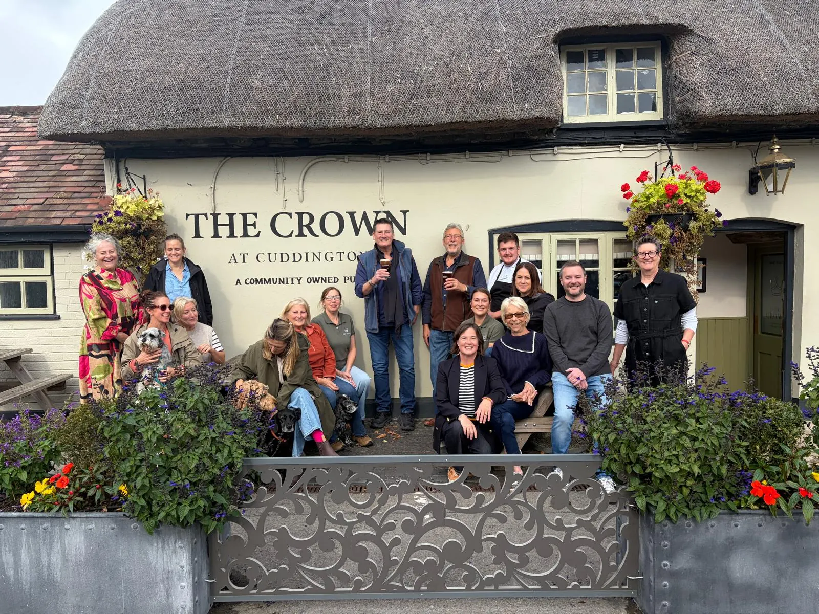 Tony Hadley and Cuddington patrons enjoying a pint on a Friday afternoon